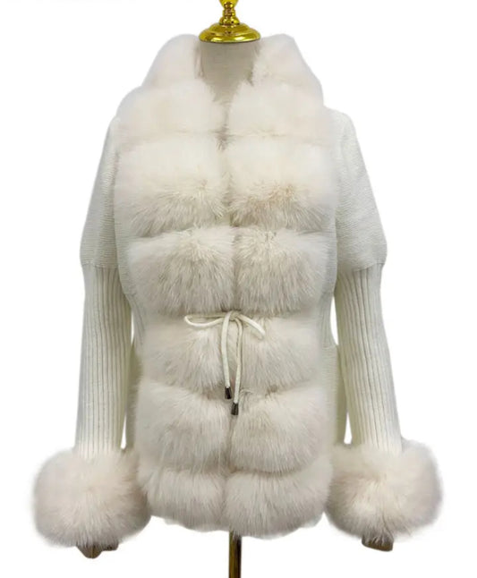 Ariella Faux Fur cardigan (white)